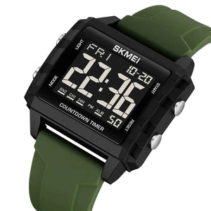 SKMEI 2320 Digital Countdown Sports Watch - Black/ArmyGreen