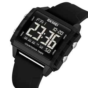 SKMEI 2320 Digital Countdown Sports Watch - Black/Black