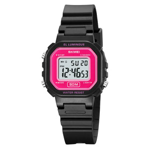 SKMEI 2326 Ladies Classic Digital Sports Watch - Black/RoseRed