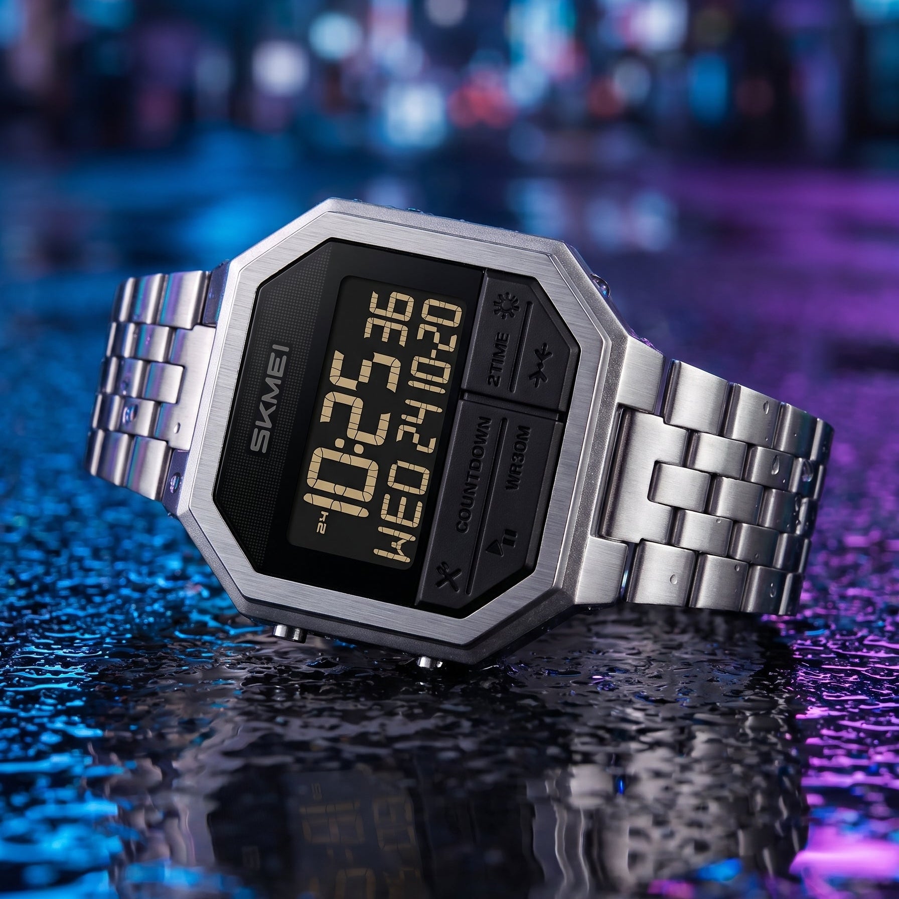 SKMEI 2350 Digital Multifunctional Sports Watch - Silver