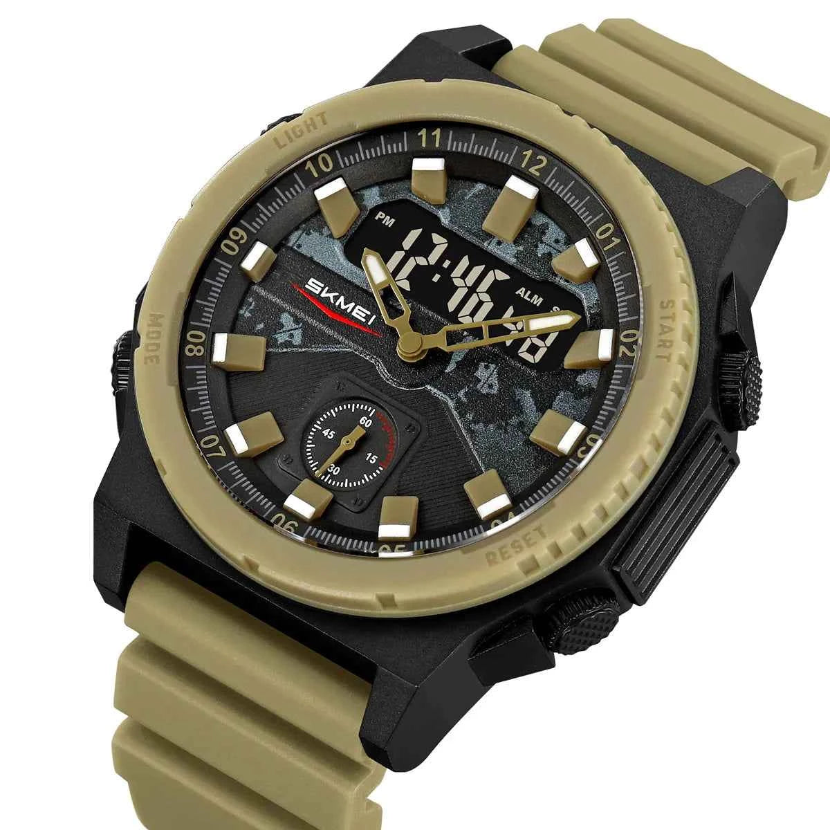 SKMEI 2355 Tactical Sport Dual Display Watch - Apricot