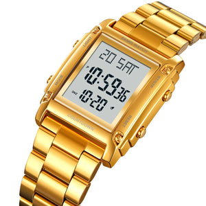 SKMEI 2366 – Digital Stainless Steel Watch - Gold