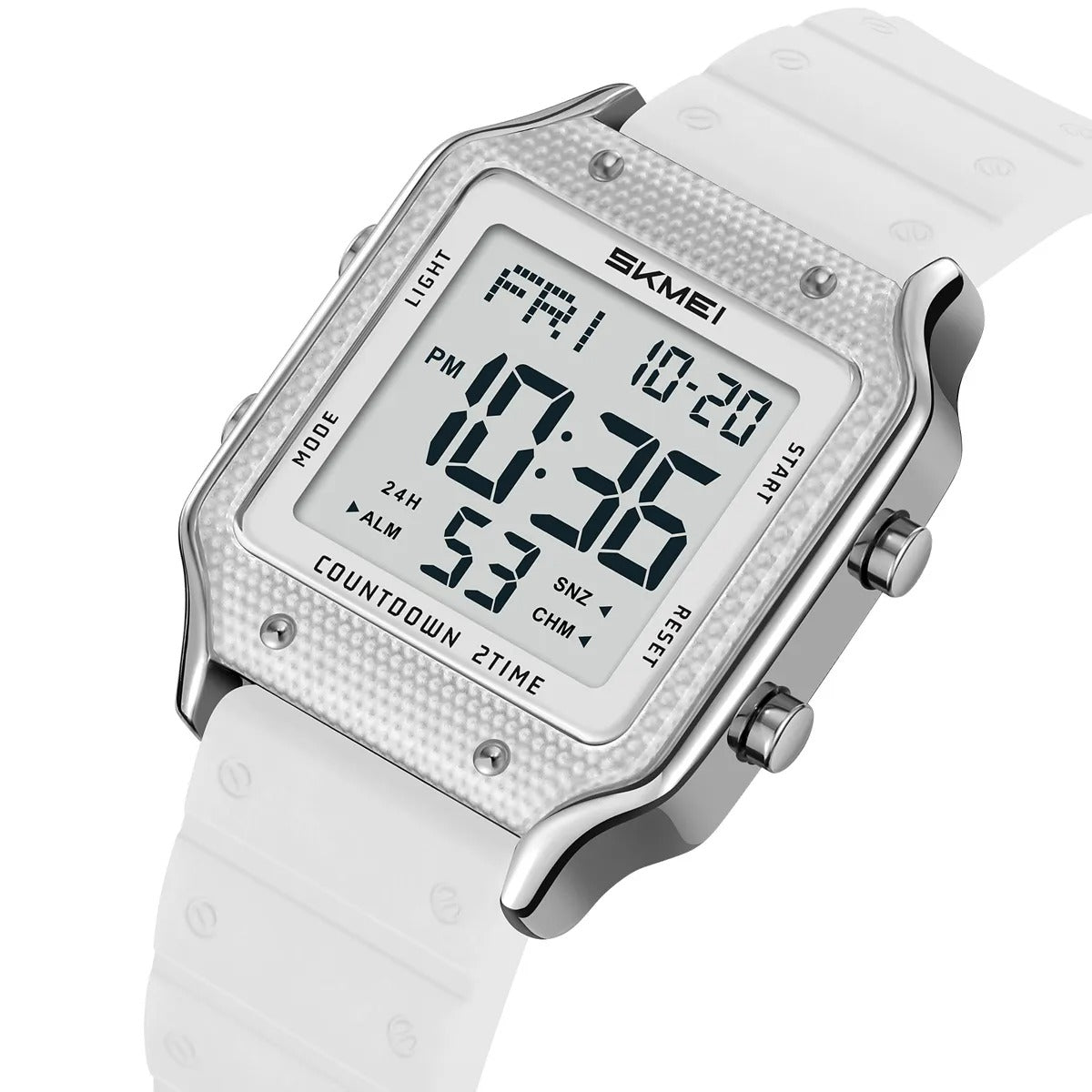 Skmei - 2526 - Women Digital Watch Original Silicone Strap - silver/white image 2