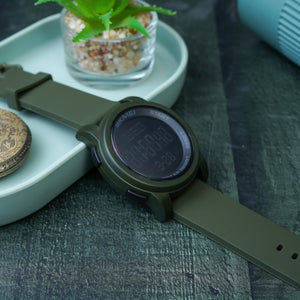 SKMEI - 1257 - Digital Dial Silica Gel Strap Watch for Men - army green image 1