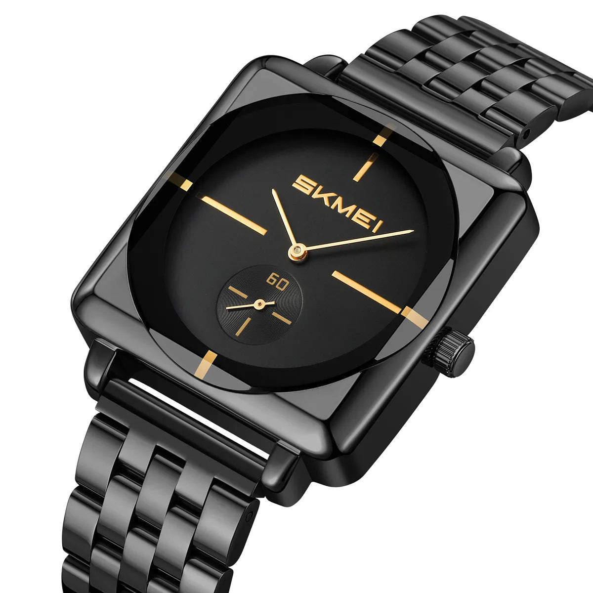 SKMEI 2413 Minimal Elegant Square Design - Black/Black