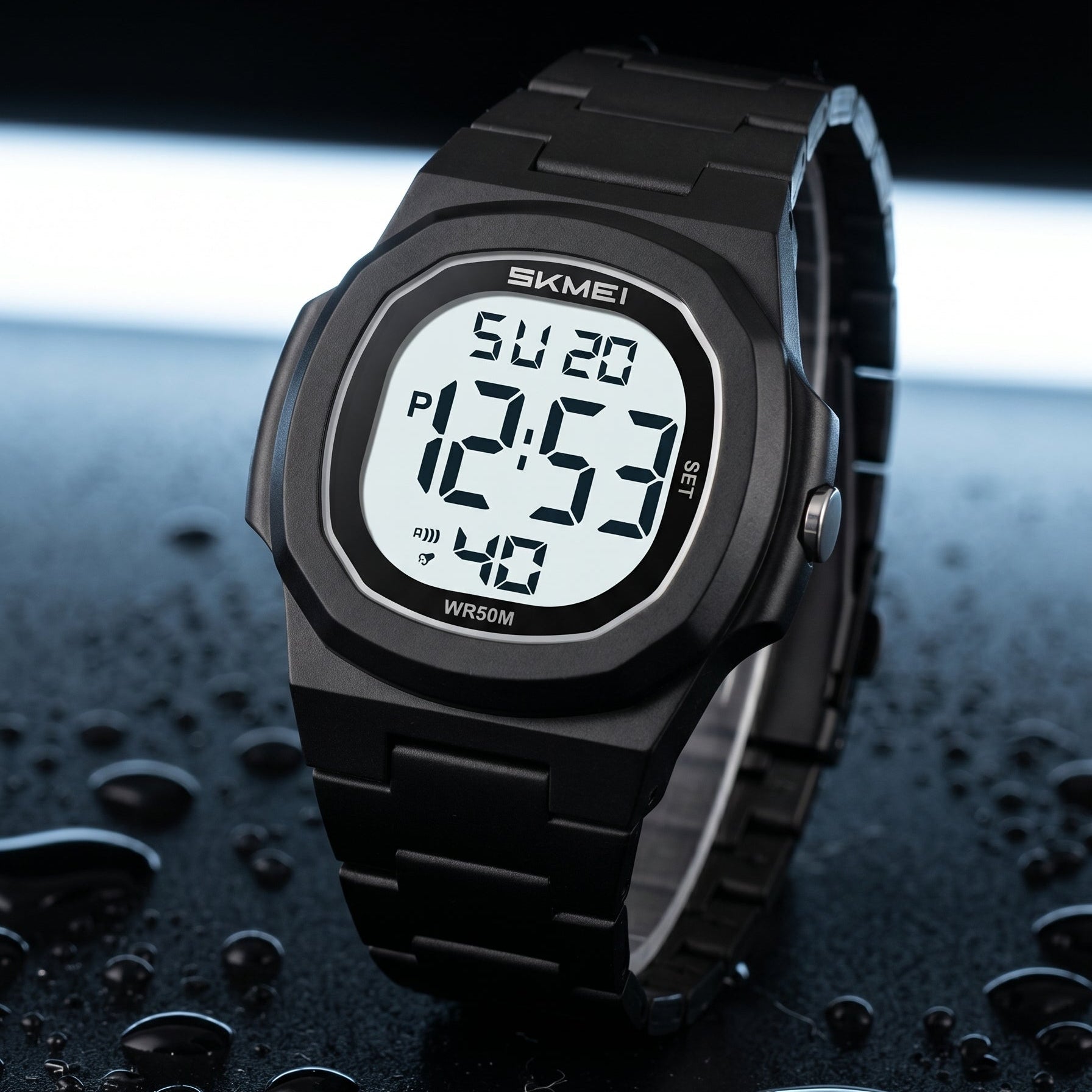 SKMEI 2428 Digital Casual Sports Watch - Black/White
