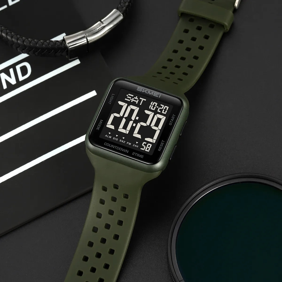 SKMEI 2440 Digital Sports Watch - ArmyGreen