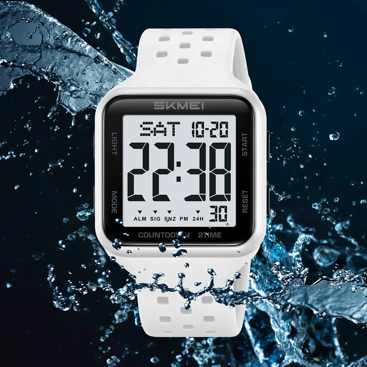 SKMEI 2440 Digital Sports Watch - White