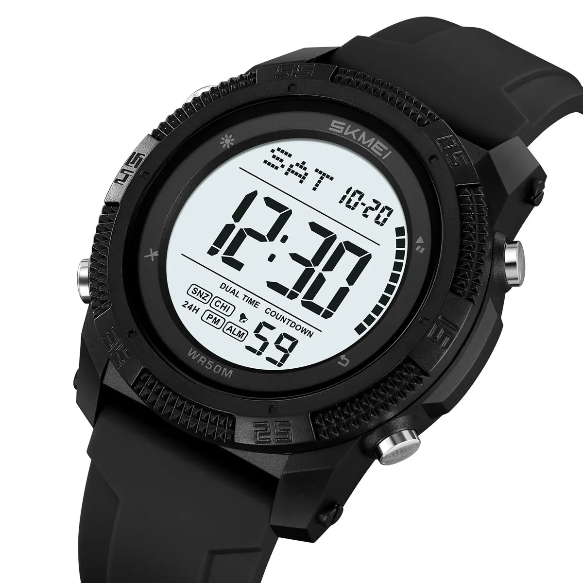 SKMEI 2449 Digital Sports Watch - Black/White