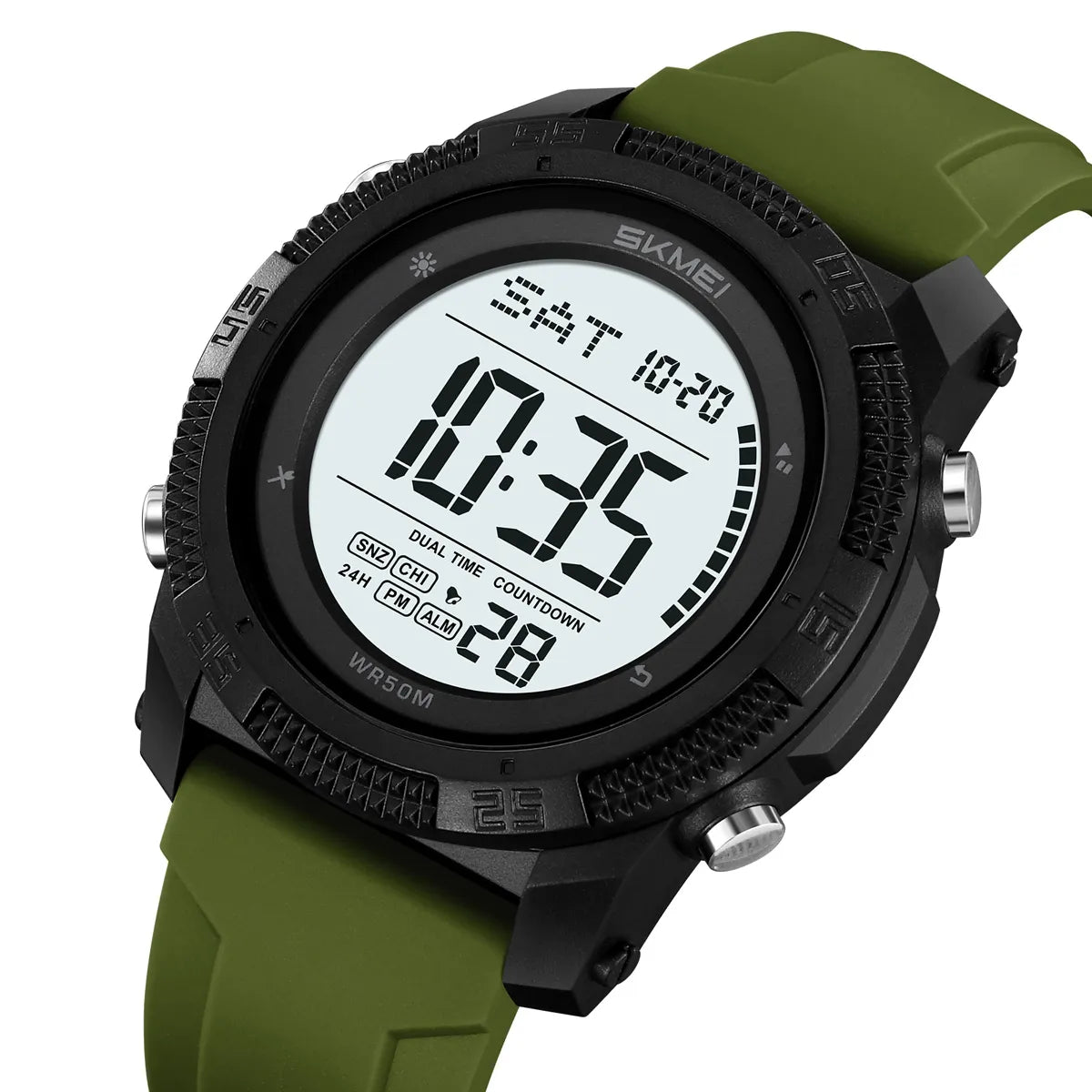 SKMEI 2449 Digital Sports Watch - ArmyGreen