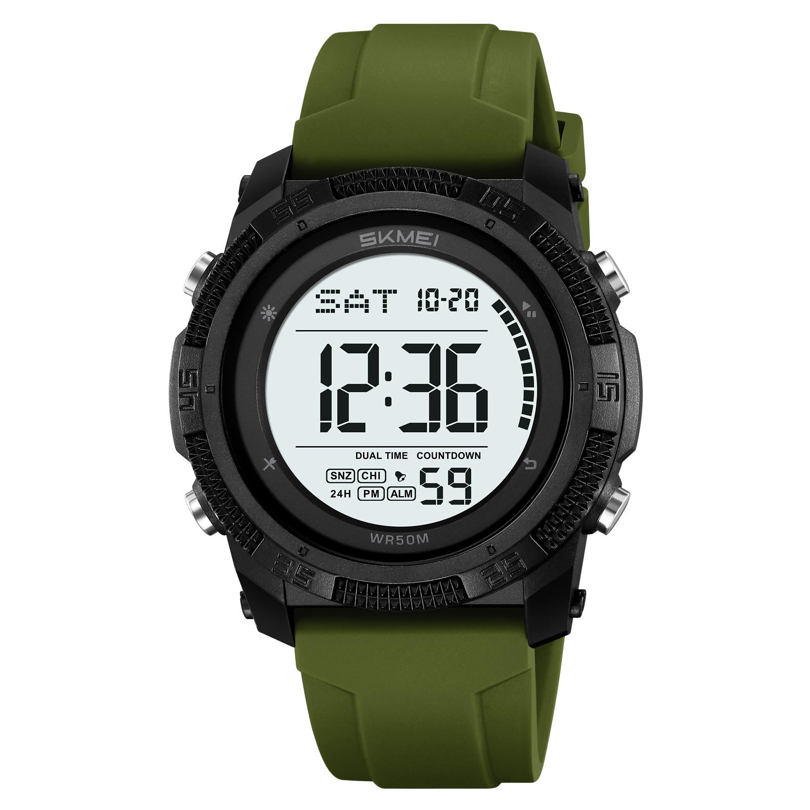 SKMEI 2449 Digital Sports Watch - ArmyGreen