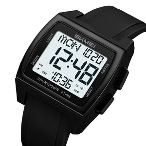 SKMEI 2453 Classic Digital Sports Watch - Black/White