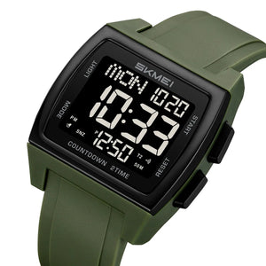 SKMEI 2453 Classic Digital Sports Watch - ArmyGreen