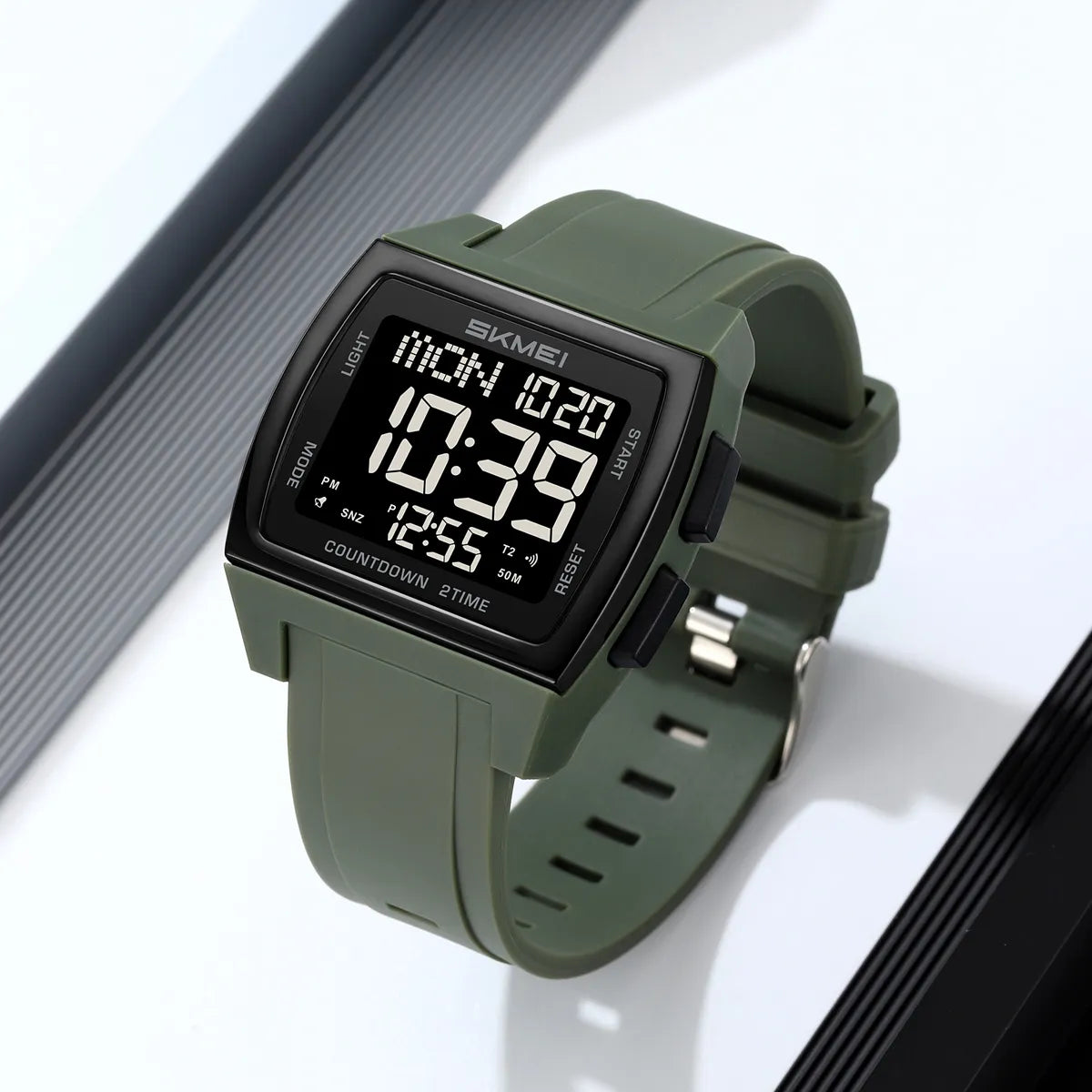 SKMEI 2453 Classic Digital Sports Watch - ArmyGreen