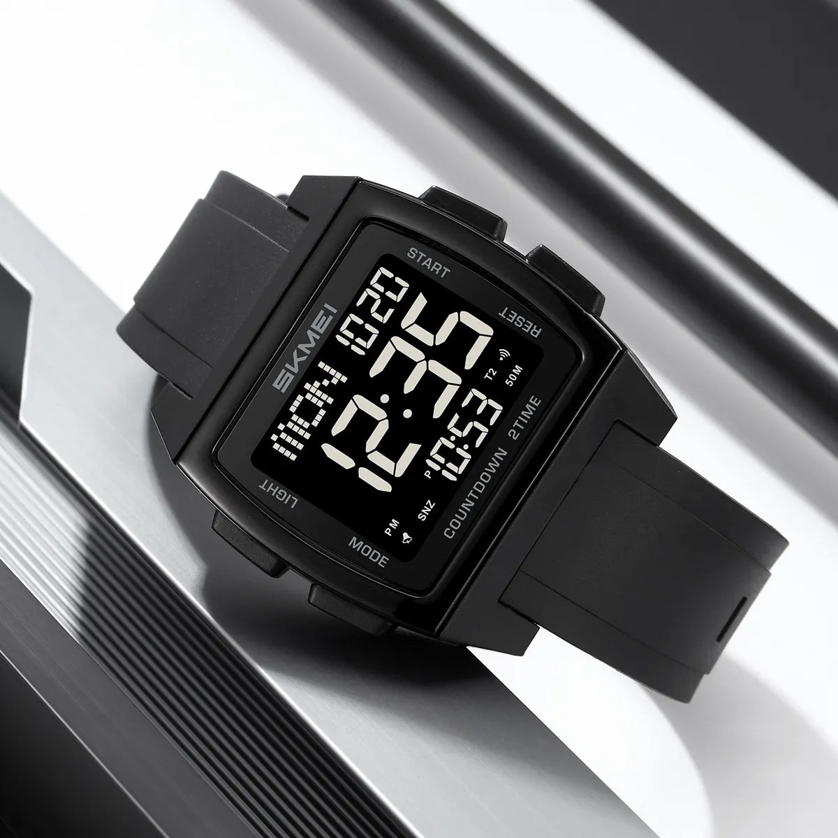 SKMEI 2453 Classic Digital Sports Watch - Black/Black