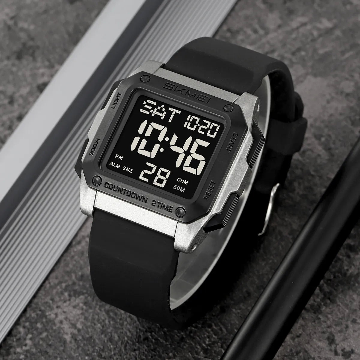 SKMEI 2454 Digital Sports Watch - Titanium