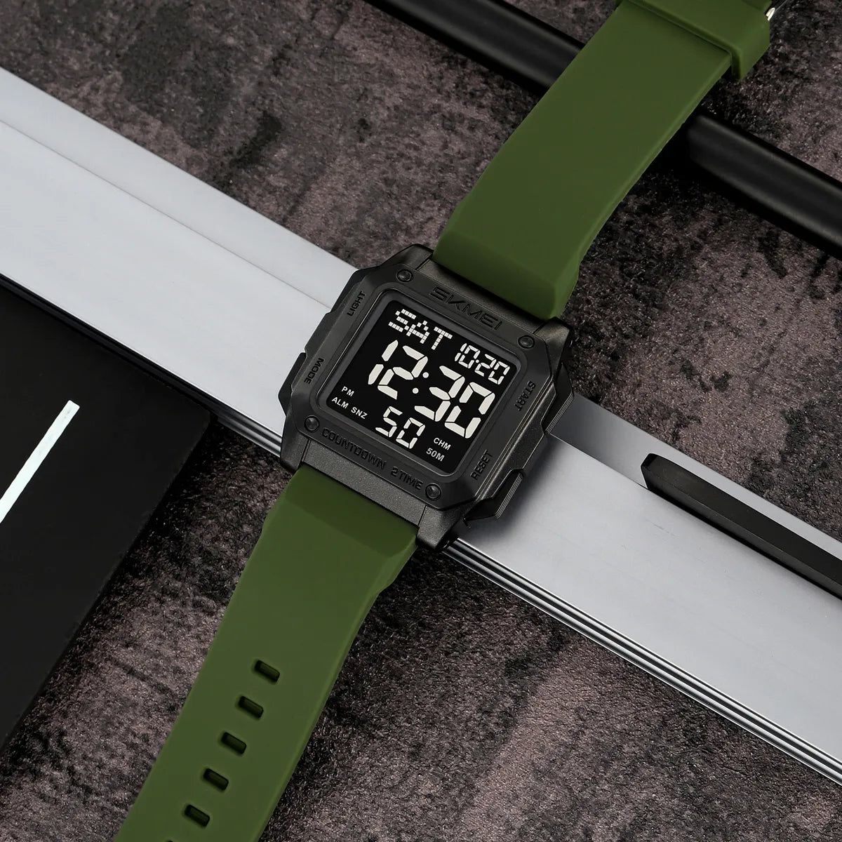 SKMEI 2454 Digital Sports Watch - ArmyGreen