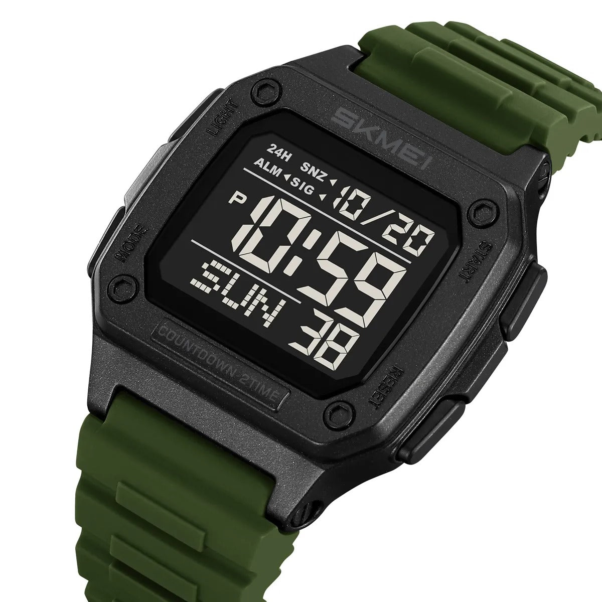 SKMEI 2456 Digital Sports Watch - ArmyGreen