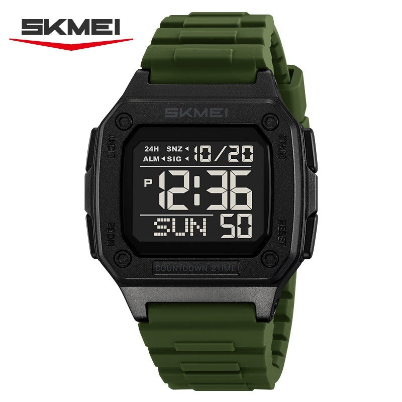 SKMEI 2456 Digital Sports Watch - ArmyGreen