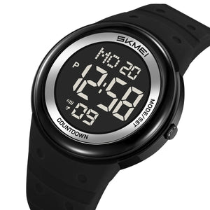 SKMEI 2462 Premium Digital Sports Watch - Black/Silver-Black