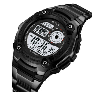 SKMEI 2473 Heavy Duty Steel Digital Sports Watch - Black