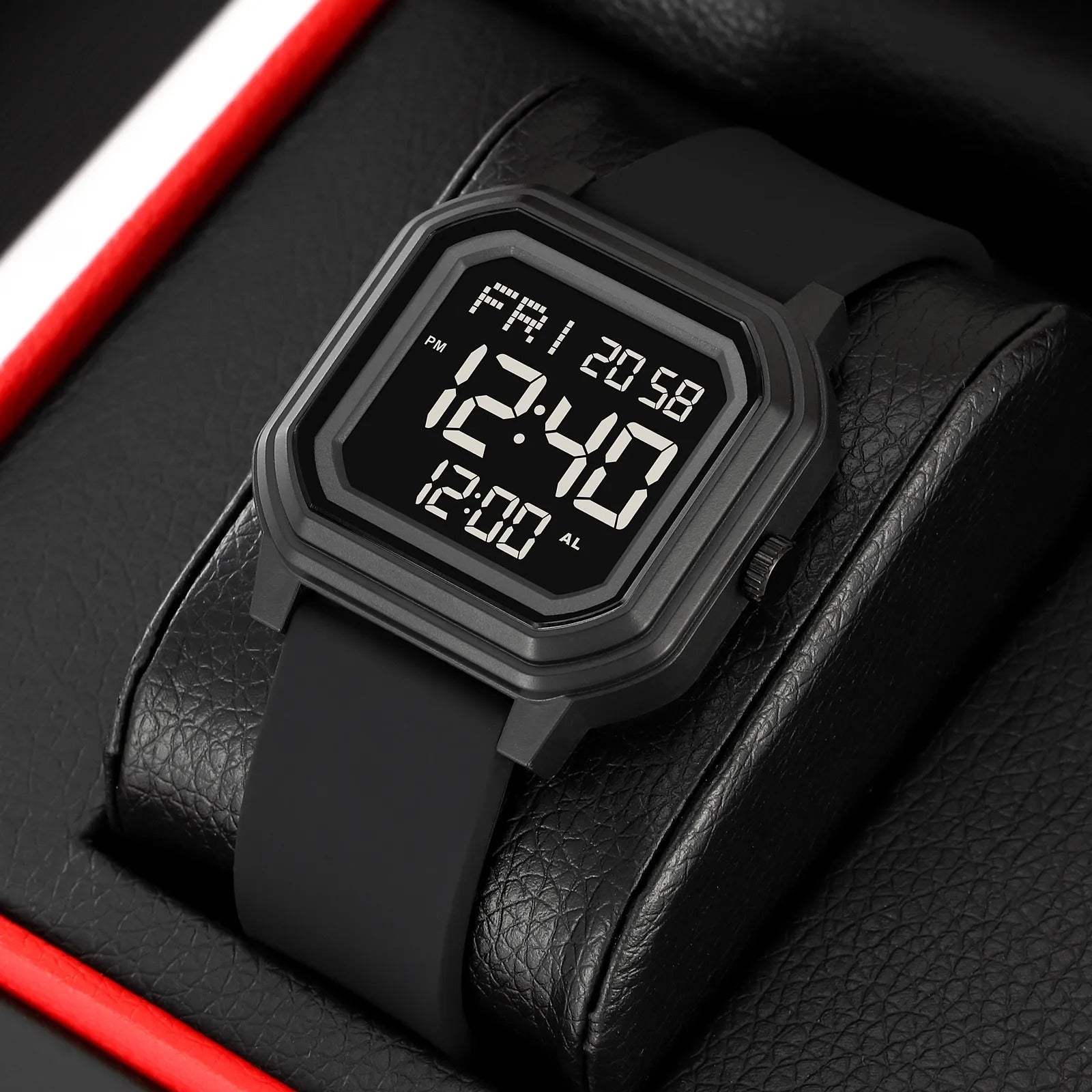 Skmei - 2558 - Minimal Time Digital Watch - Black/Black image 1