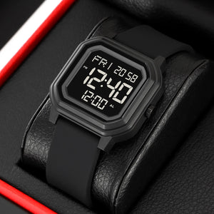 Skmei - 2558 - Minimal Time Digital Watch - Black/Black image 1