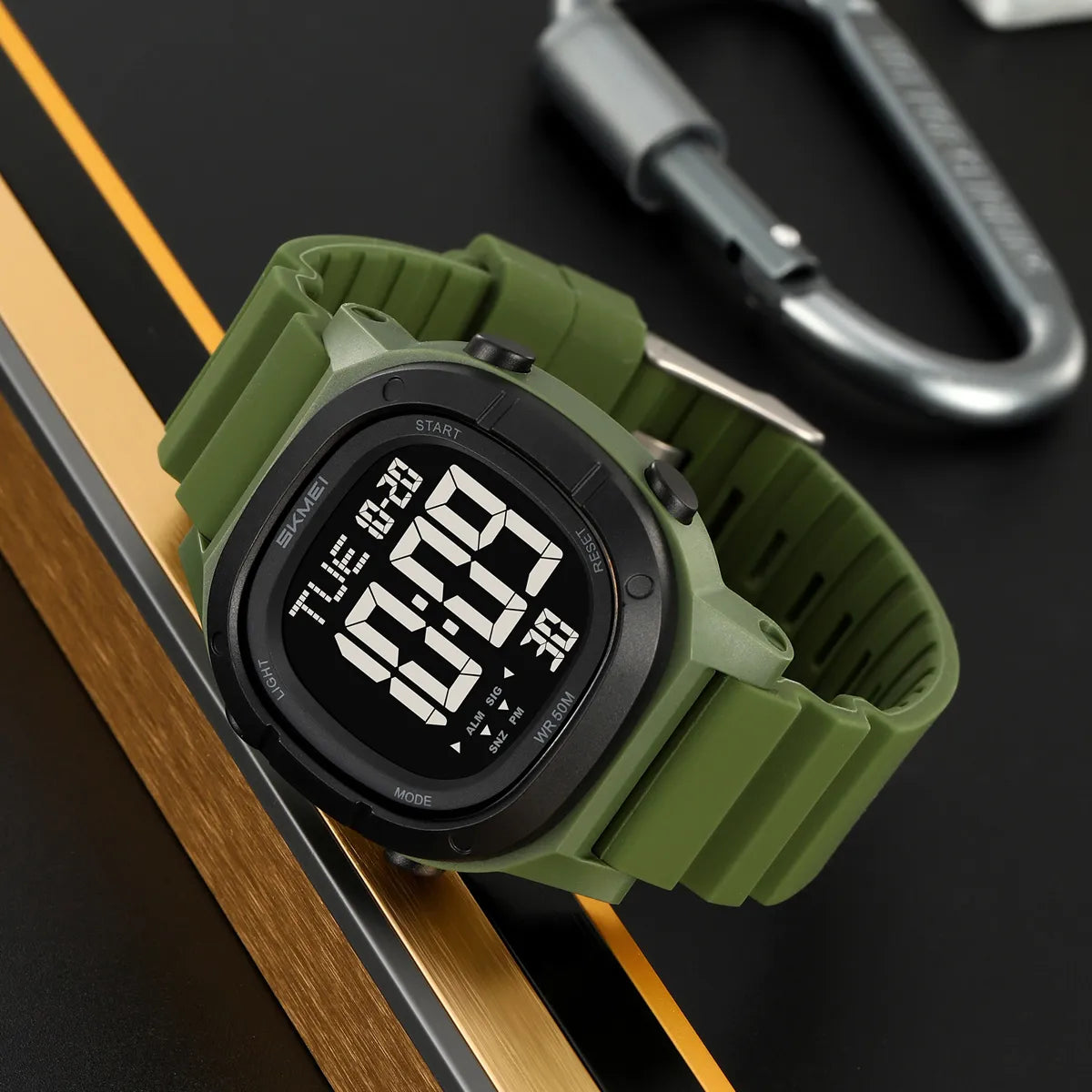 SKMEI 2483 Digital Sports Watch - ArmyGreen
