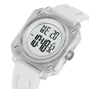 SKMEI 2488 Digital Sports Watch - White/White