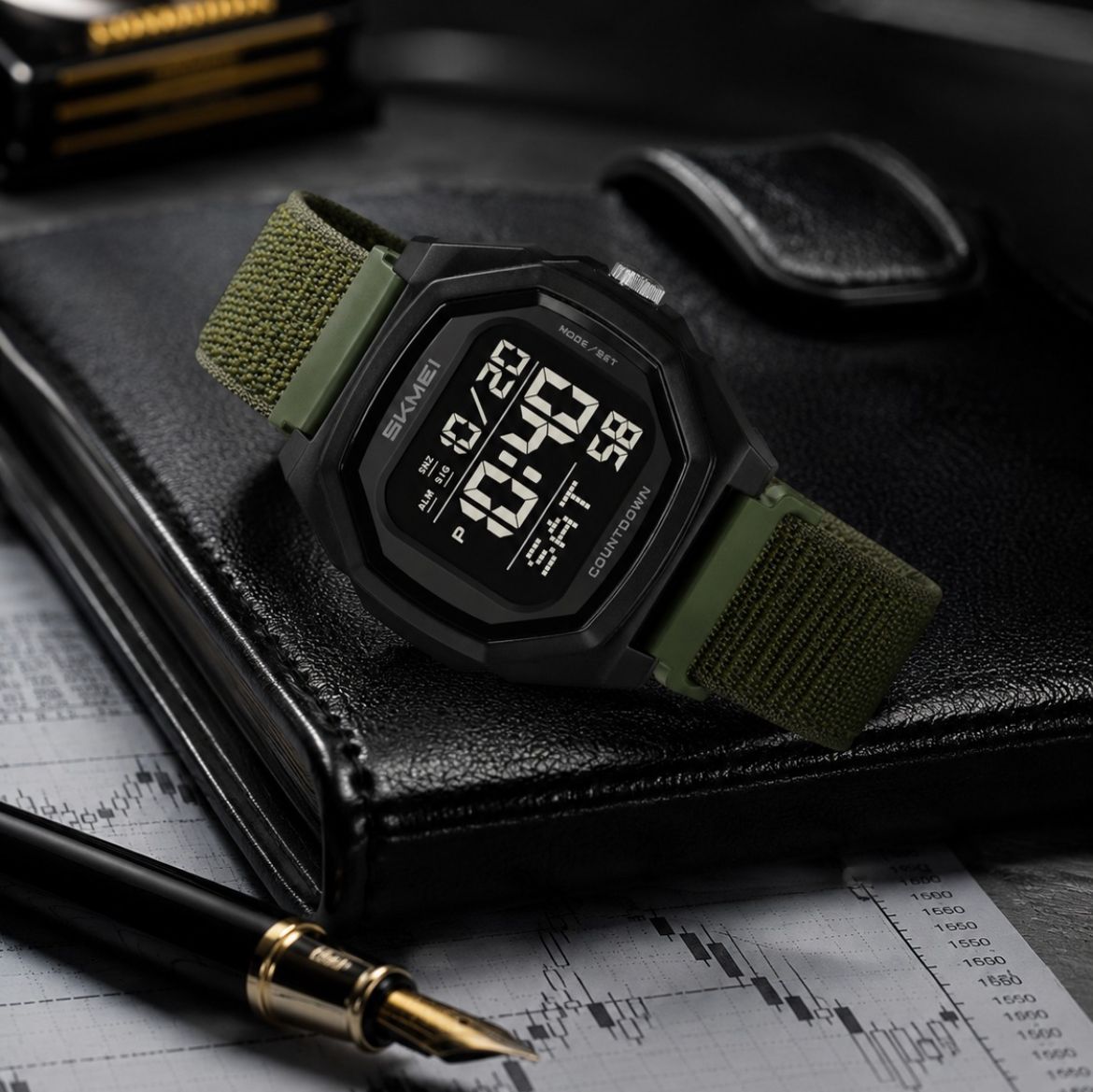 SKMEI 2495 Digital Sports Watch - ArmyGreen/nylon