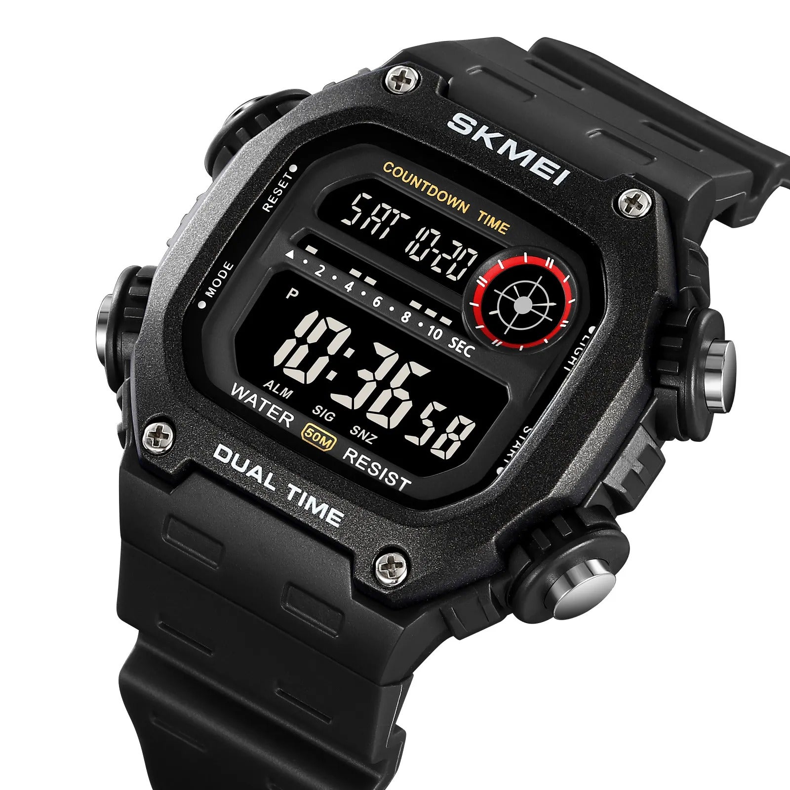 Skmei - 2126 - Luminous 50m Waterproof Mutifunctional - Black/Black image 1