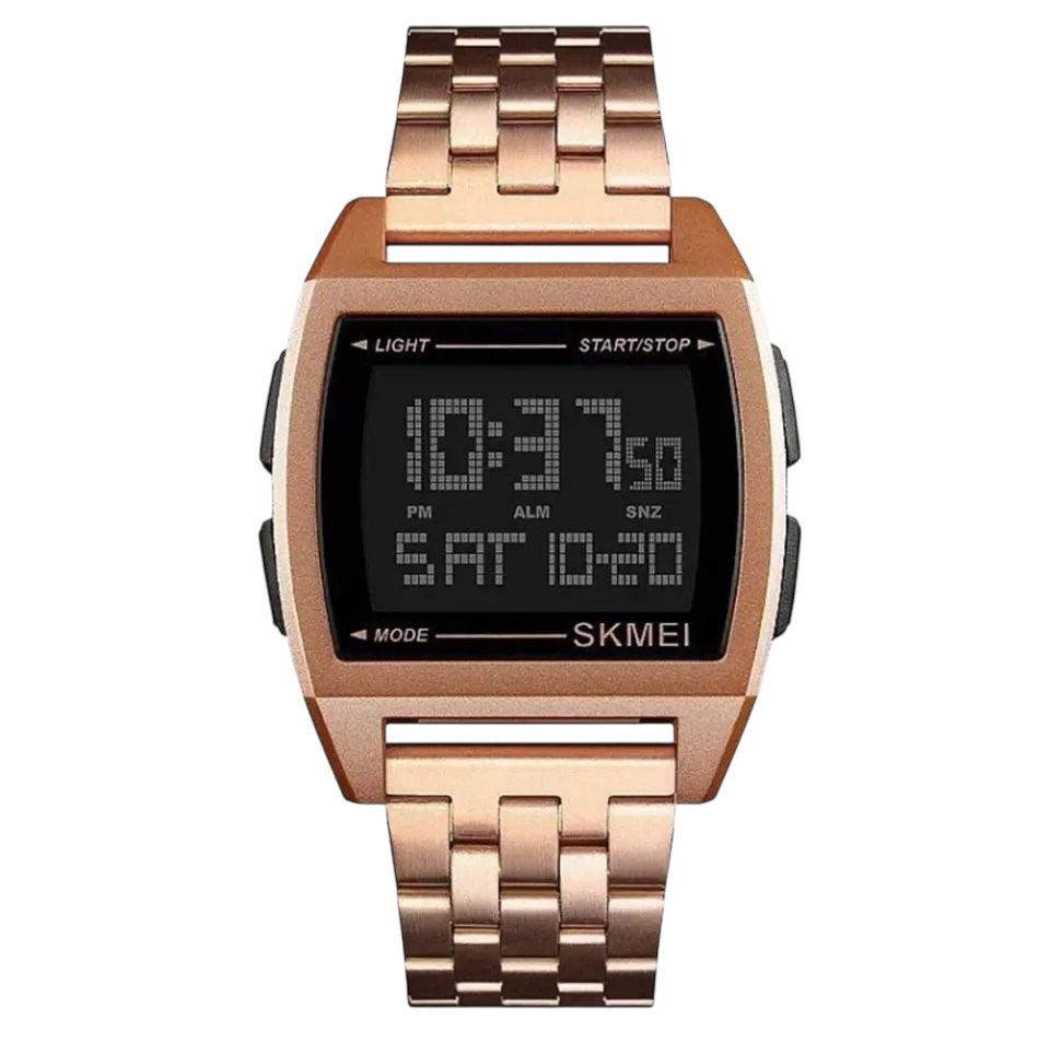 SKMEI - 1368 - Digital Electronic Male Clock Military Sports Watch - rose gold image 0