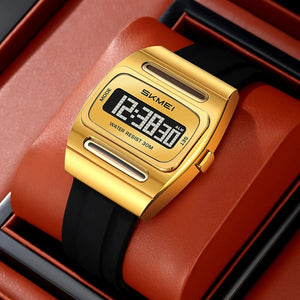 SKMEI 2563 Solar Powered Digital Watch - gold image 1