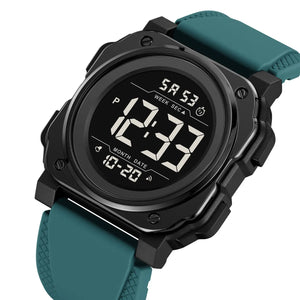 SKMEI 2511 Bold Round Digital Sports Watch - LakeBlue