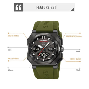 Skmei – 2418 – Bold Sports Edition Watch – Army Green image 2