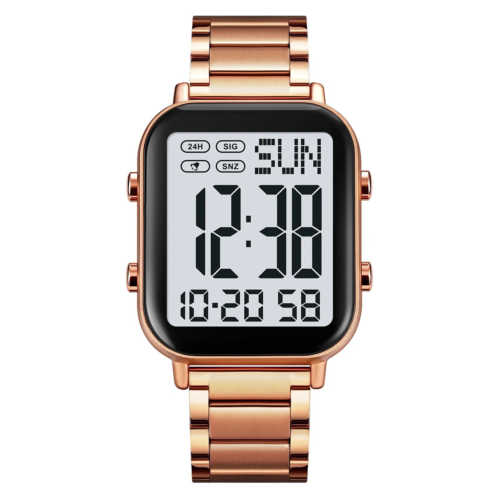 Skmei – 2259 – Digital Steel Watch – Rose Gold/White image 0