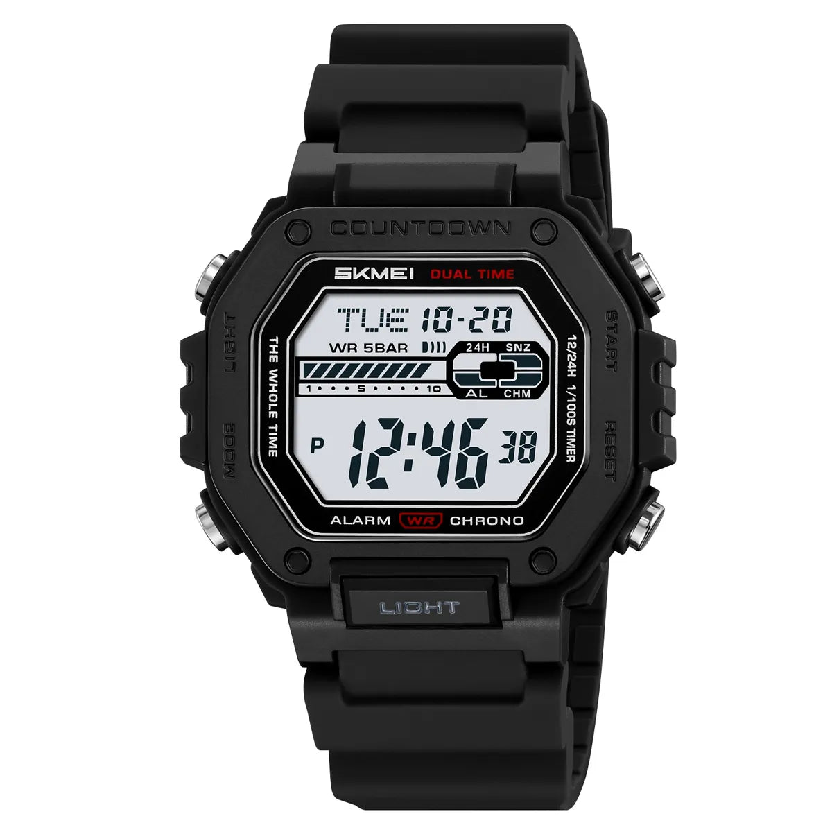 SKMEI 2523 Digital Sports Watch - Black/White