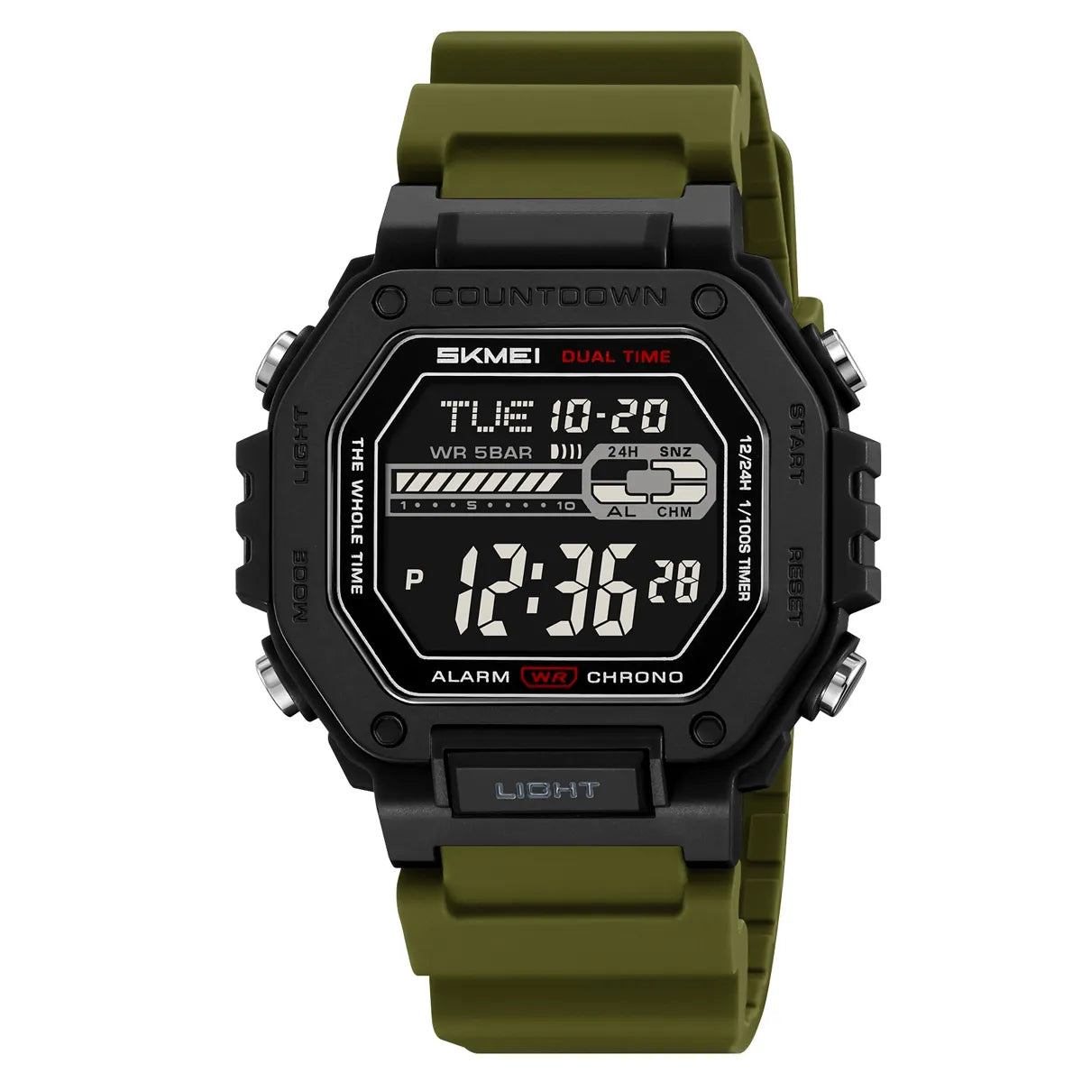 SKMEI 2523 Digital Sports Watch - ArmyGreen