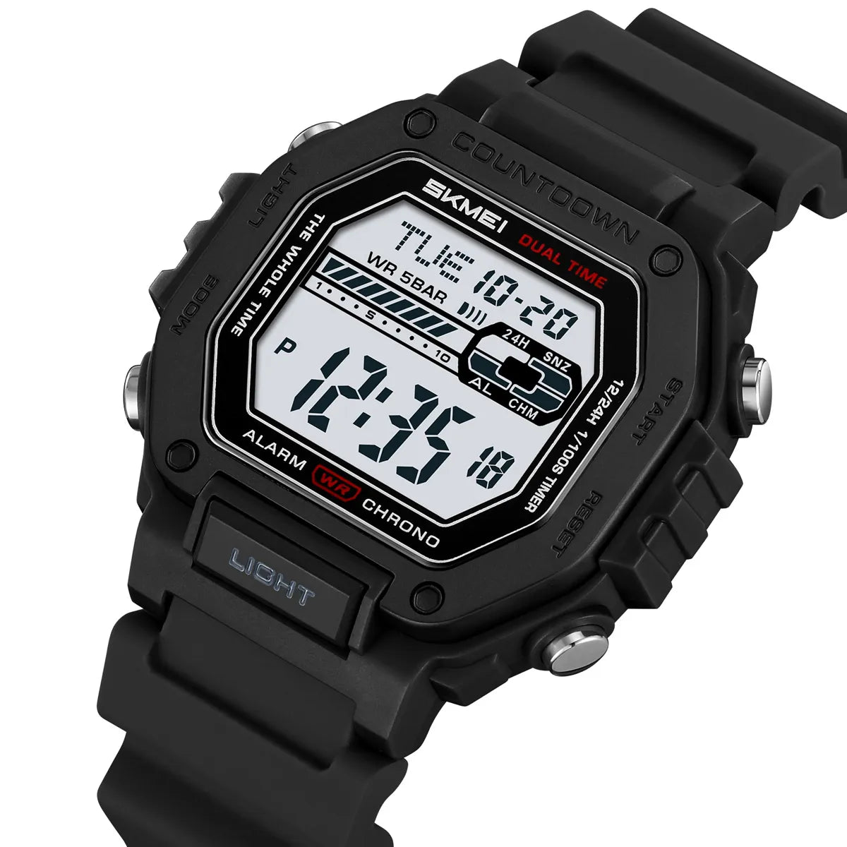 SKMEI 2523 Digital Sports Watch - Black/White