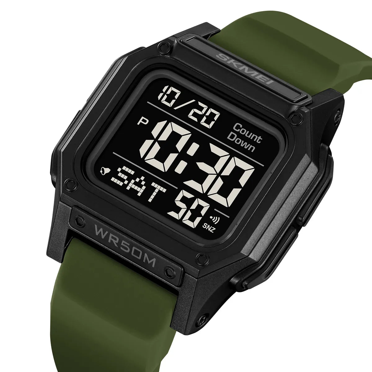 SKMEI 2537 Digital Sports Watch - ArmyGreen