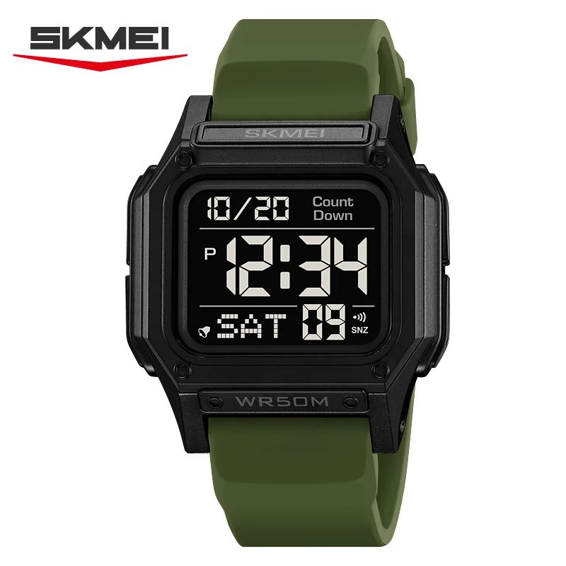 SKMEI 2537 Digital Sports Watch - ArmyGreen