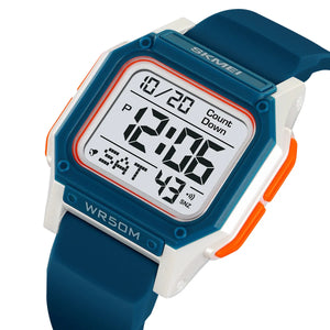 SKMEI 2537 Digital Sports Watch - White/Blue