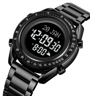 SKMEI - 2143 - Qibla Azan Time Reminder Prayer Watch - black/black image 0