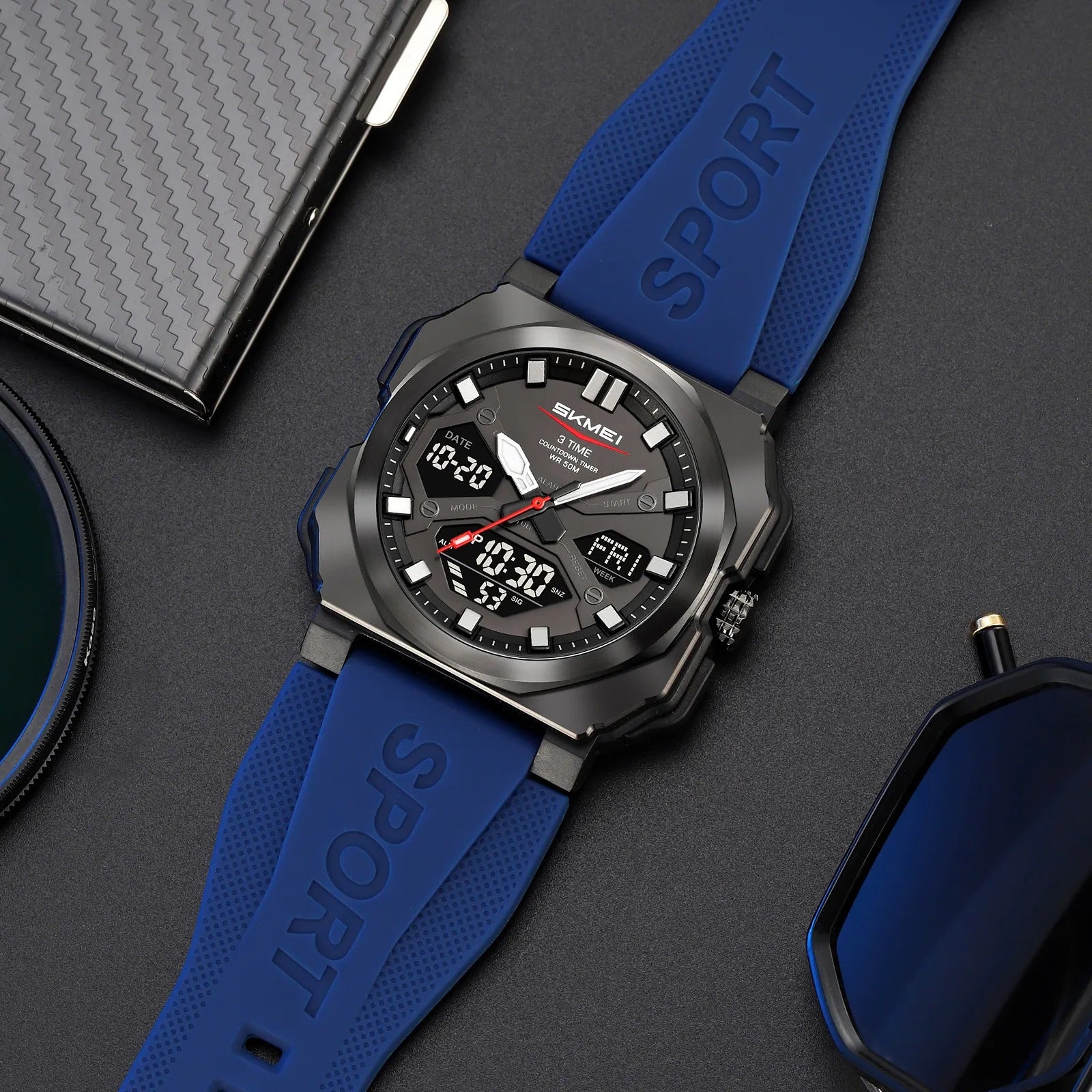 Skmei – 2418 – Bold Sports Edition Watch – Blue image 1