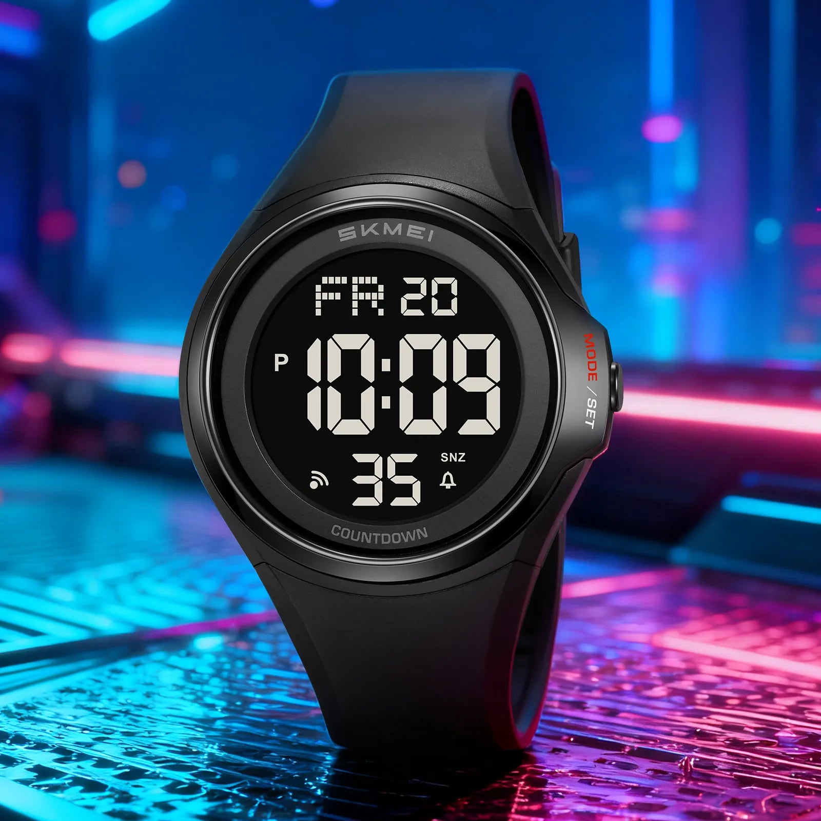 SKMEI 2560 Digital Sports Watch - Black/Black
