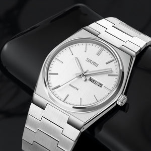 Skmei – 9288 – Business Class Luxury Watch – Silver/Silver image 1