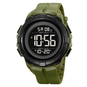 SKMEI 2565 Bold Golden Digital Sports Watch - ArmyGreen