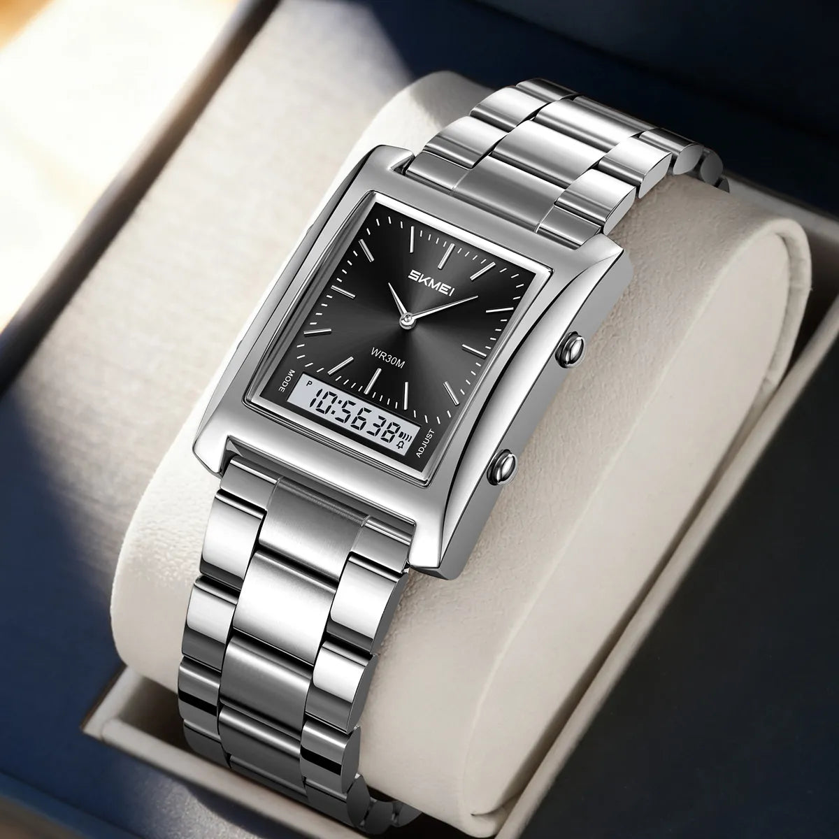 SKMEI 2571 Dual Display Watch - Silver/Black