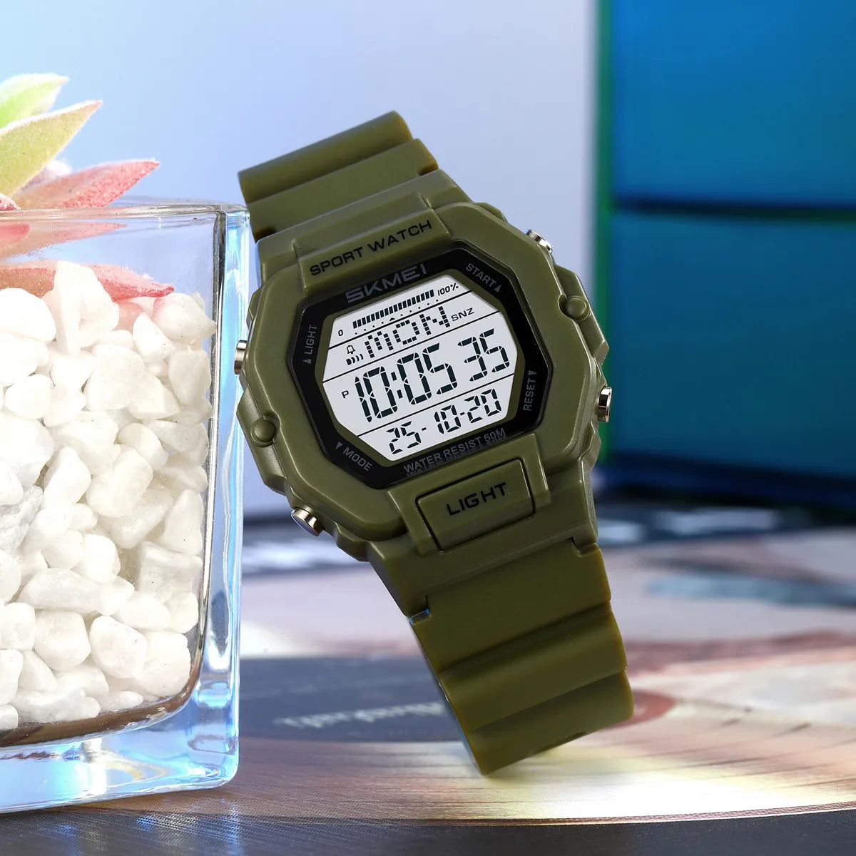 SKMEI 2573 Digital Sports Watch - ArmyGreen