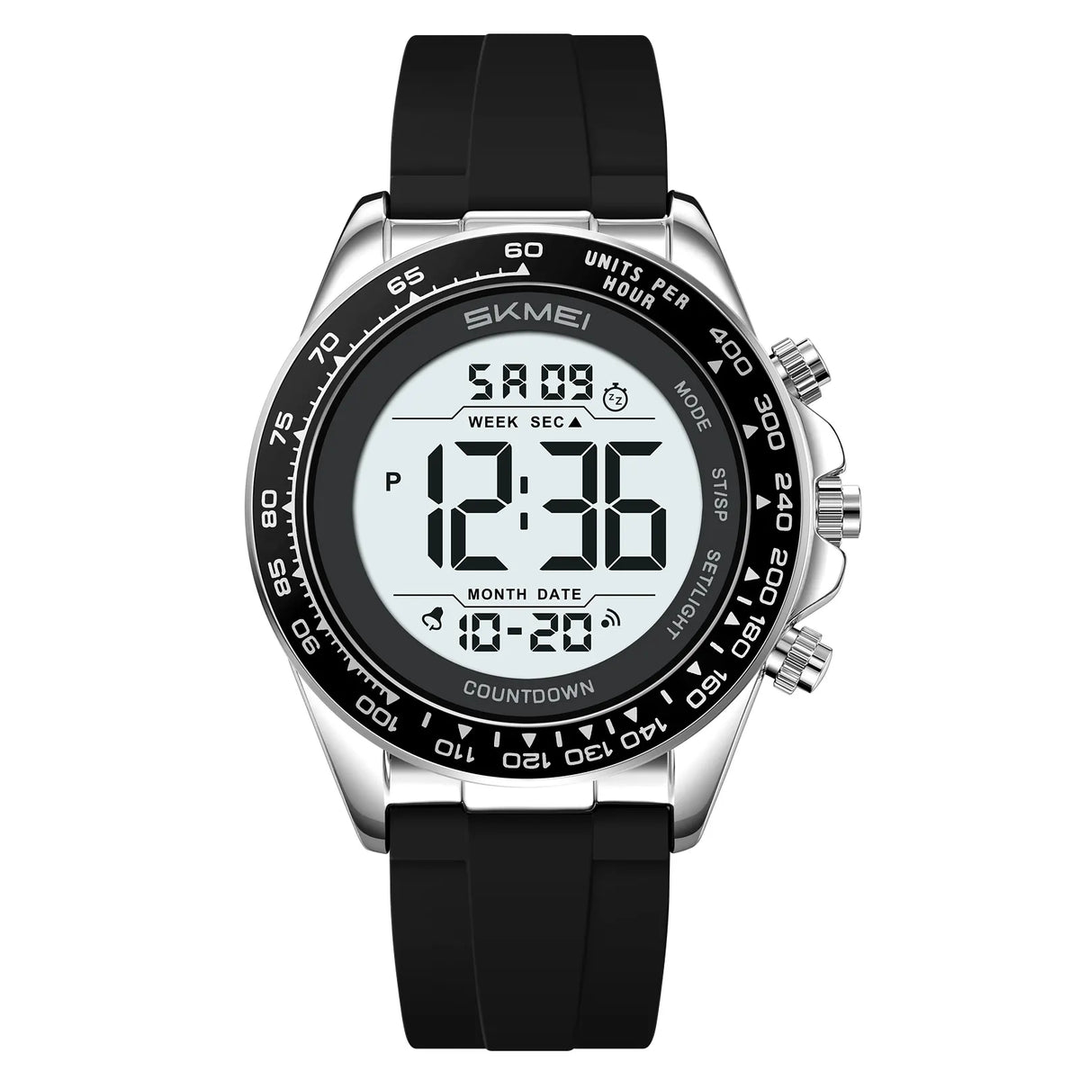 SKMEI 2592 Men's Digital Sports Watch - Silver